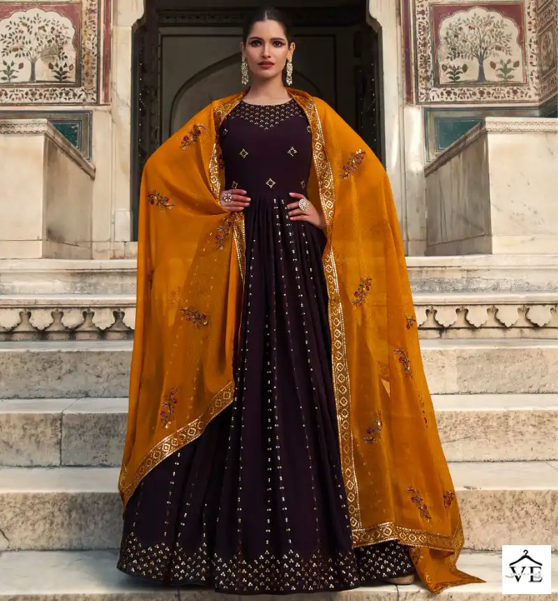 Shubhkala Flory Vol 29 Georgette Wholesale Gown With Dupatta Catalog — Wholesale Salwar Suits, MPA wholesale from Surat — view 1