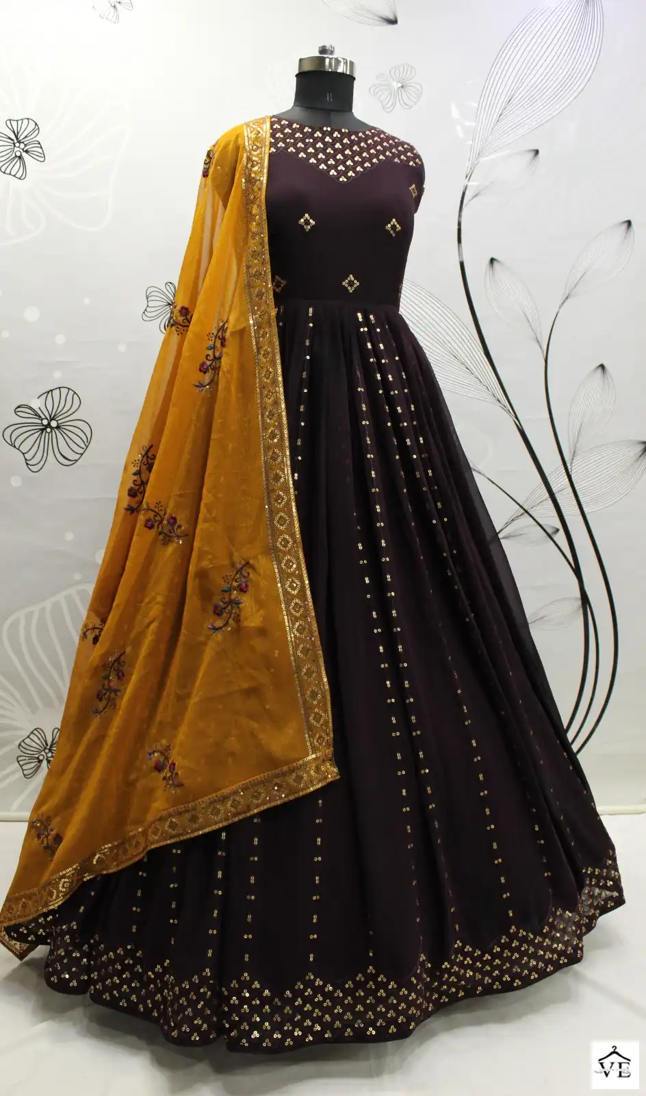 Shubhkala Flory Vol 29 Georgette Wholesale Gown With Dupatta Catalog — Wholesale Salwar Suits, MPA wholesale from Surat - Gallery Image 9
