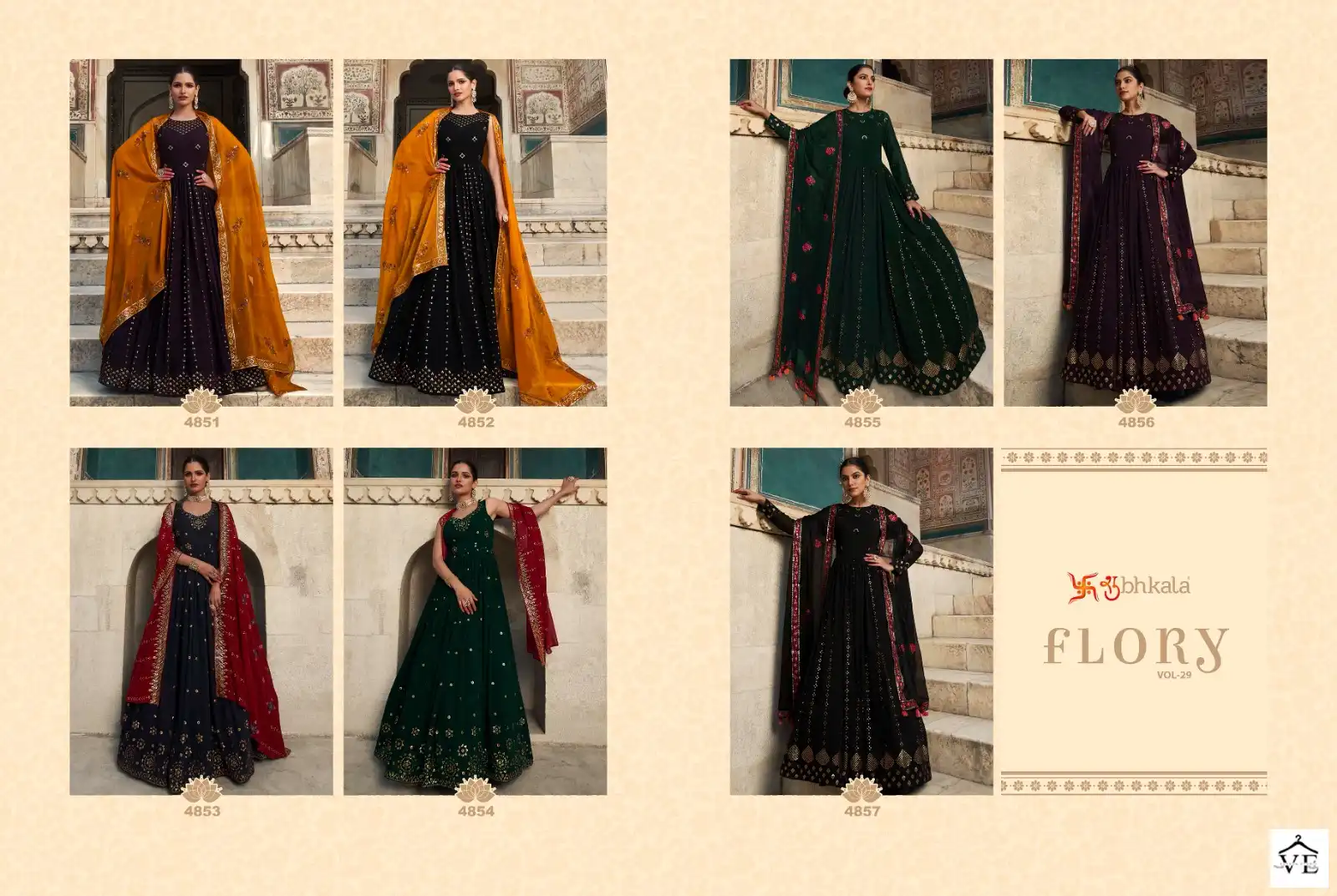 Shubhkala Flory Vol 29 Georgette Wholesale Gown With Dupatta Catalog — Wholesale Salwar Suits, MPA wholesale from Surat - Gallery Image 12