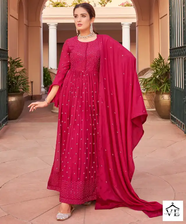Sara Trendz Glamour Chinon Wholesale Designer Suits Catalog — Wholesale Salwar Suits, MPA wholesale from Surat — view 1