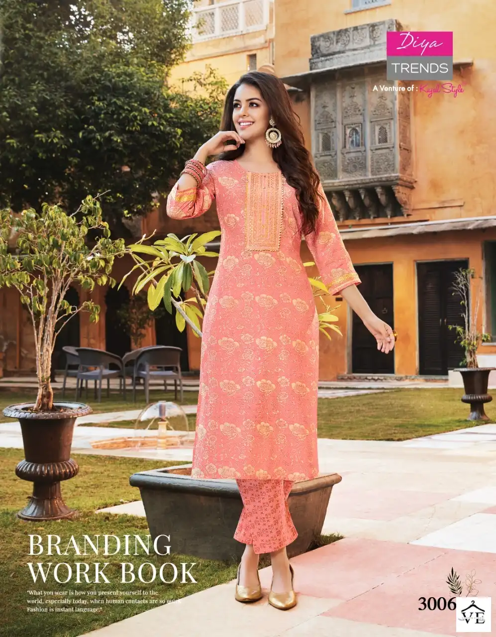 Diya Trends Goldy Vol-3 Chanderi Wholesale Kurti Pant Catalog - Image 6