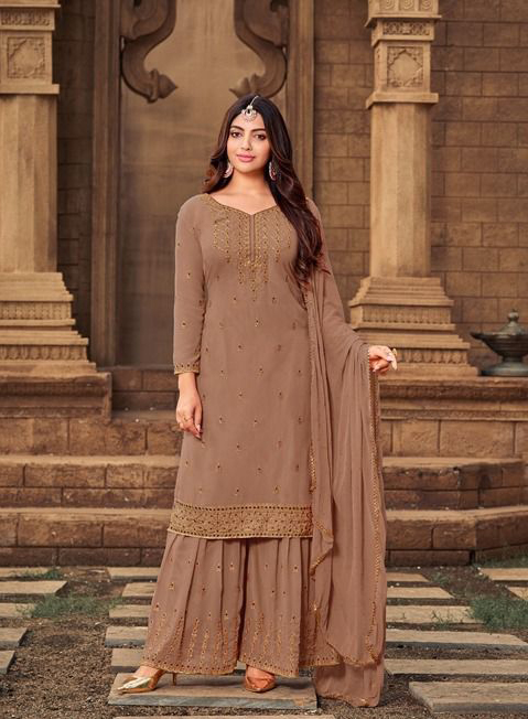 Mrudangi Gulabo Heavy Faux Georgette Wholesale Sharara Salwar Suit Catalog — Wholesale Salwar Suits, MPA wholesale from Surat - Gallery Image 3