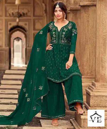 Mrudangi Gulabo-A Heavy Faux Georgette Wholesale Sharara Salwar Suit Catalog — Wholesale Salwar Suits, MPA wholesale from Surat — view 1