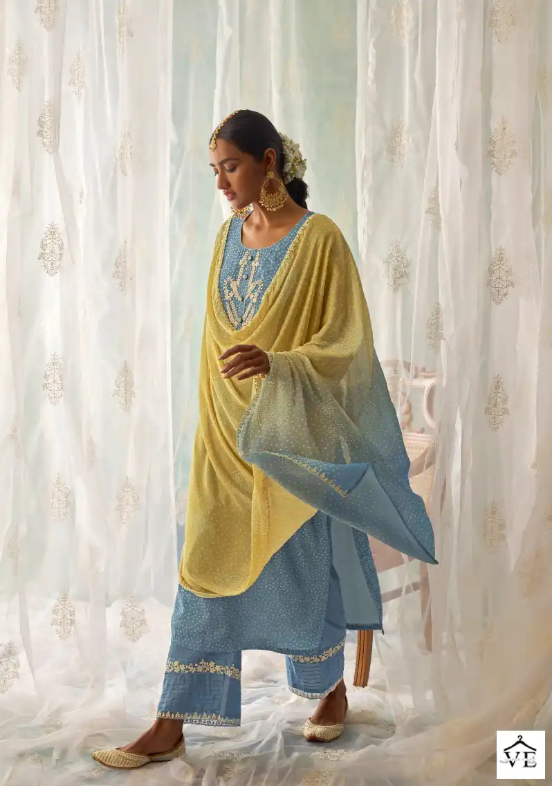 Kimora Gara-2 Pure Muslin Silk Wholesale Fancy Salwar Suit Catalog — Wholesale Salwar Suits, MPA wholesale from Surat - Gallery Image 2