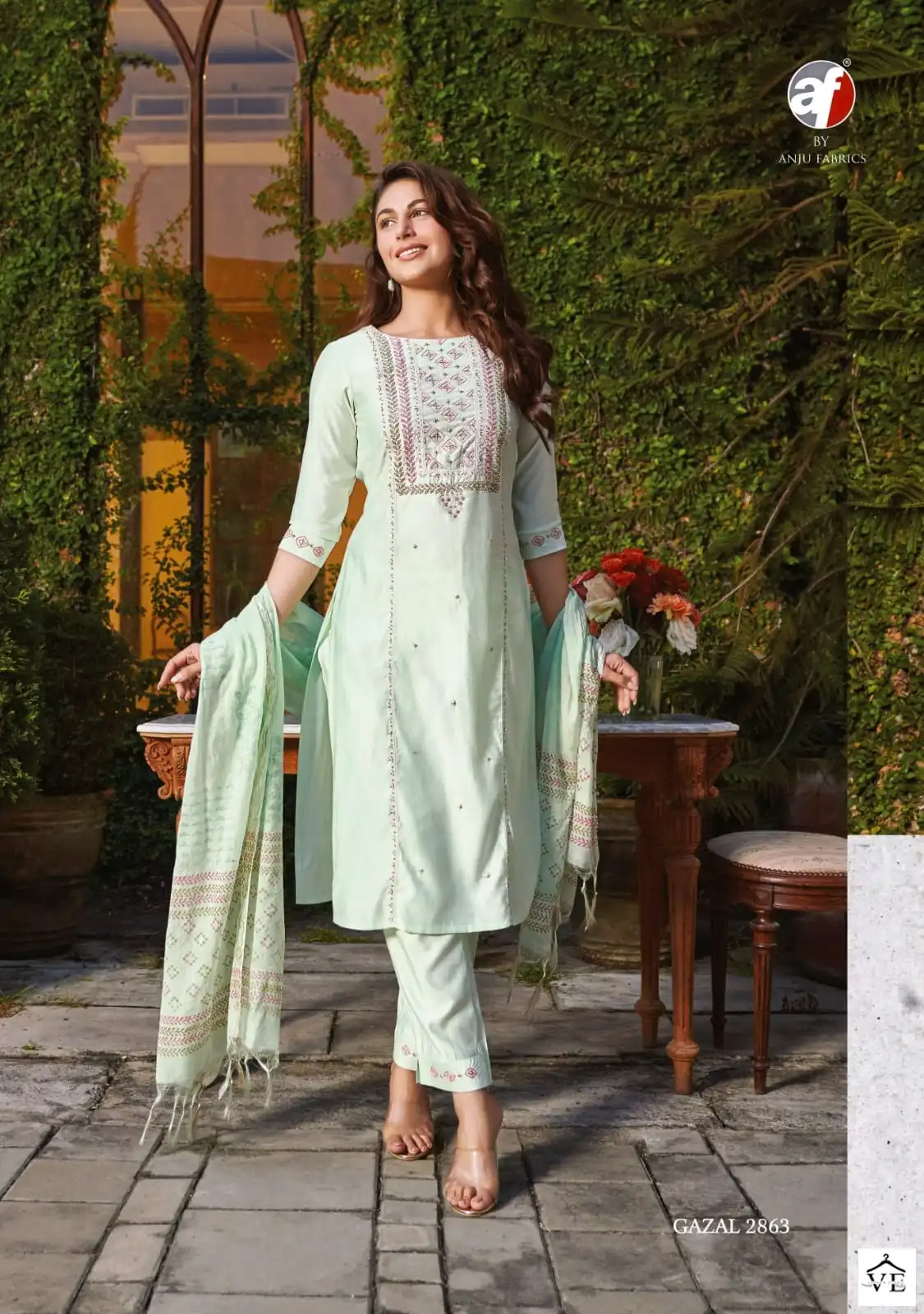 Anju Fabrics Gazal Vol 2 Viscose By Nylon Wholesale Readymade Suits Catalog — Wholesale Salwar Suits, MPA wholesale from Surat - Gallery Image 4