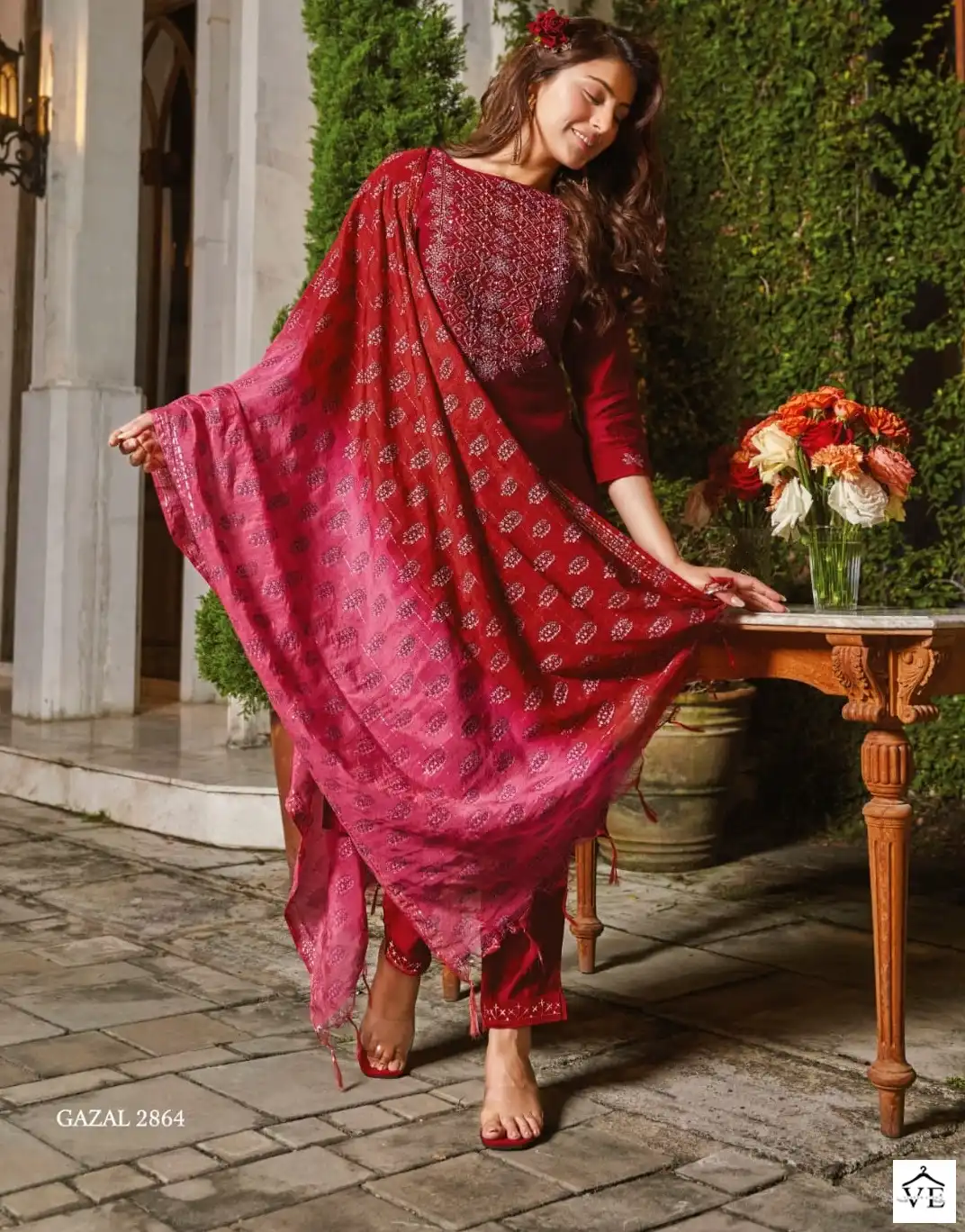 Anju Fabrics Gazal Vol 2 Viscose By Nylon Wholesale Readymade Suits Catalog — Wholesale Salwar Suits, MPA wholesale from Surat — view 1
