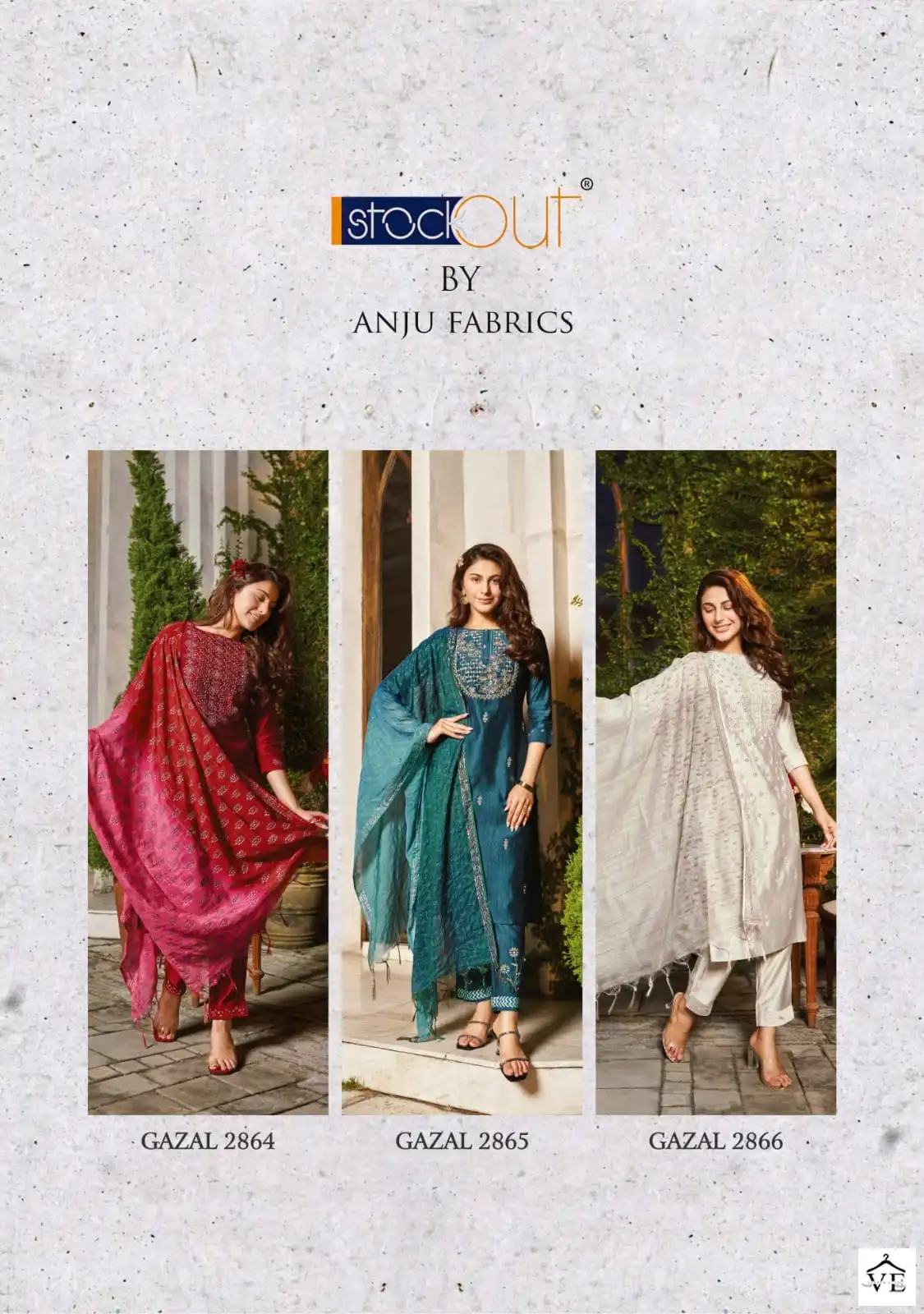 Anju Fabrics Gazal Vol 2 Viscose By Nylon Wholesale Readymade Suits Catalog — Wholesale Salwar Suits, MPA wholesale from Surat - Gallery Image 7