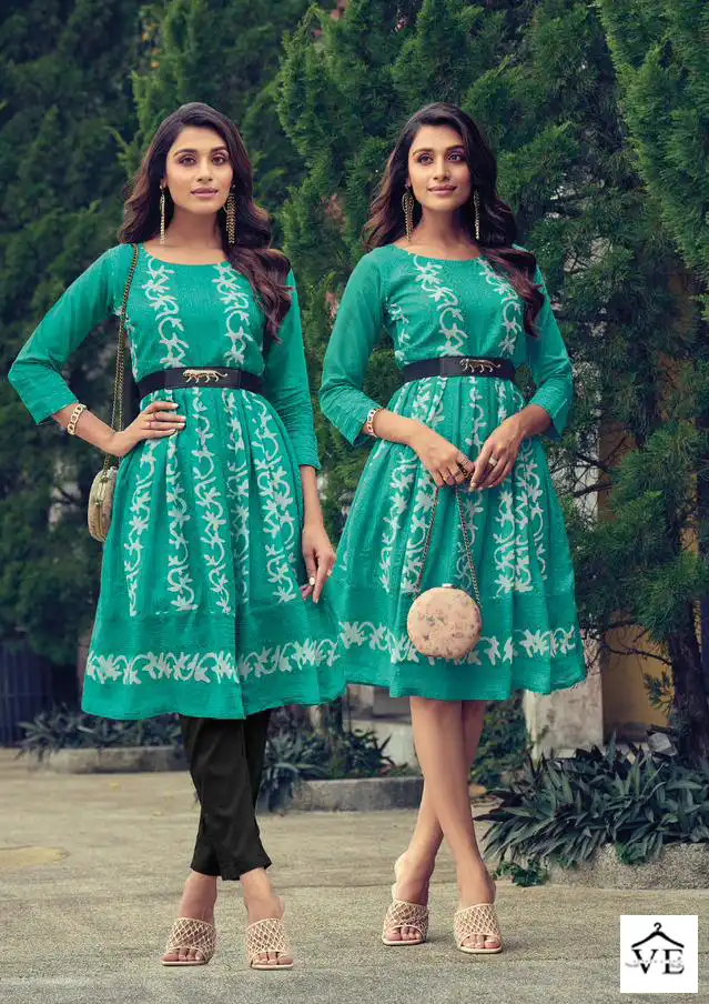 Poonam Designer Glory Pure Soft Viscose Wholesale Kurti With Belt Catalog — Wholesale Kurtis, MPA wholesale from Surat - Gallery Image 5