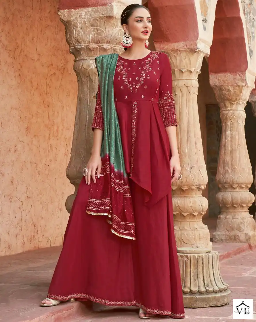 Koodee Gulabo-3 Chinon Slub Wholesale Readymade Suits Catalog — Wholesale Salwar Suits, MPA wholesale from Surat — view 1
