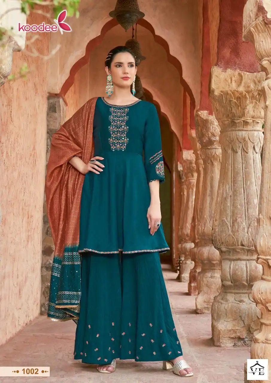 Koodee Gulabo-3 Chinon Slub Wholesale Readymade Suits Catalog — Wholesale Salwar Suits, MPA wholesale from Surat - Gallery Image 6