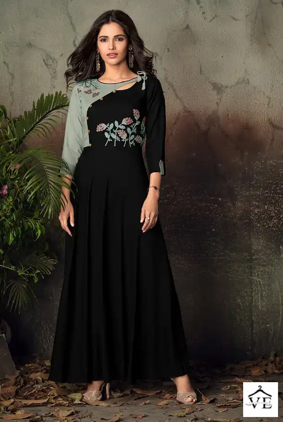 Vardan Designer Gulnaz Vol 2 14Kg Heavy Rayon Wholesale Long Kurti Catalog — Wholesale Kurtis, MPA wholesale from Surat - Gallery Image 6