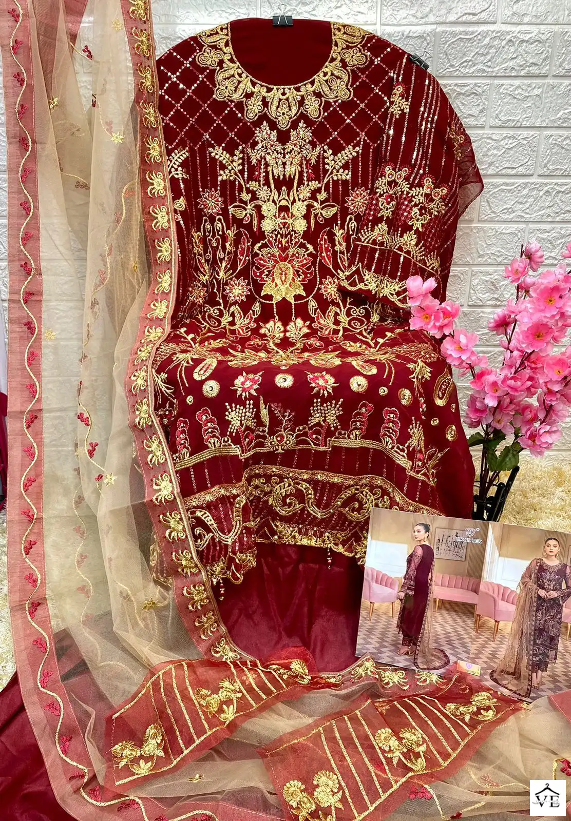 Hoor Tex H-29 Faux Georgette Wholesale Pakistani Suit — Wholesale Salwar Suits, MPA wholesale from Surat - Gallery Image 2