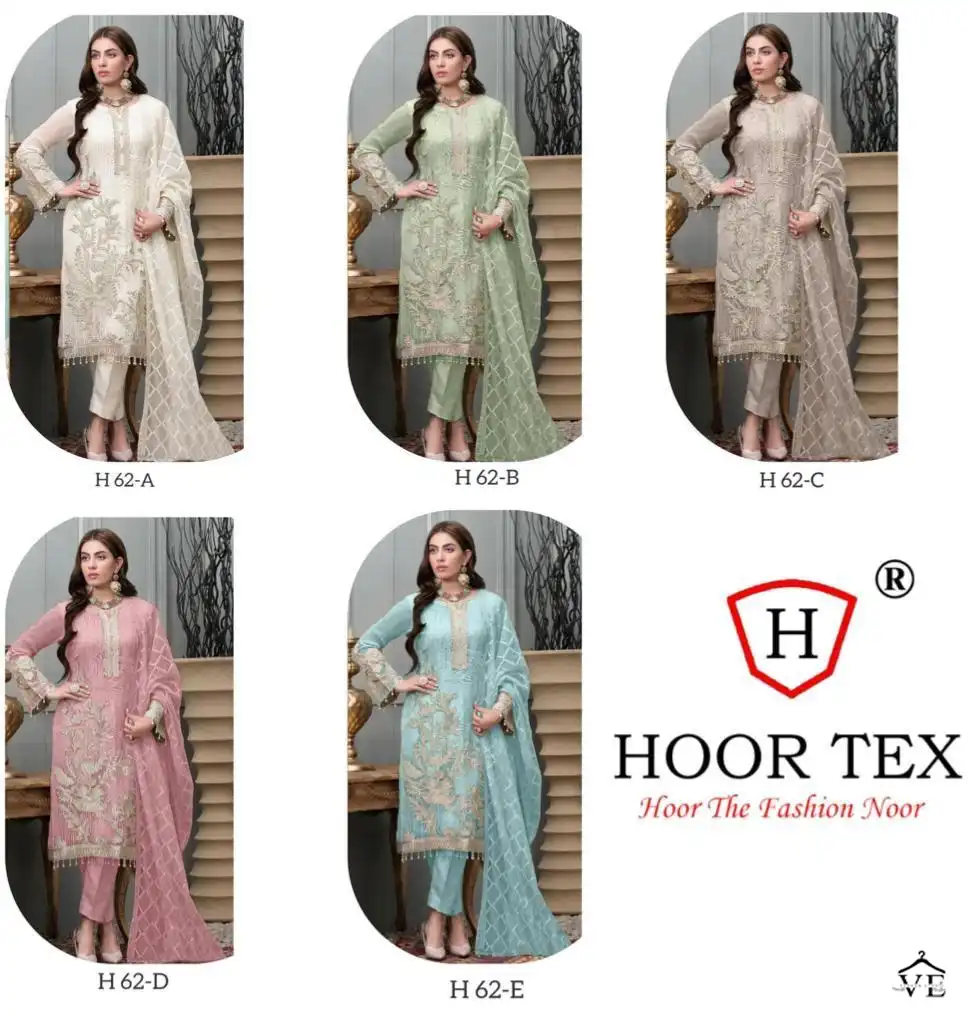 Hoor Tex H-62 Heavy Georgette Wholesale Pakistani Suit Catalog — Wholesale Salwar Suits, MPA wholesale from Surat — view 11