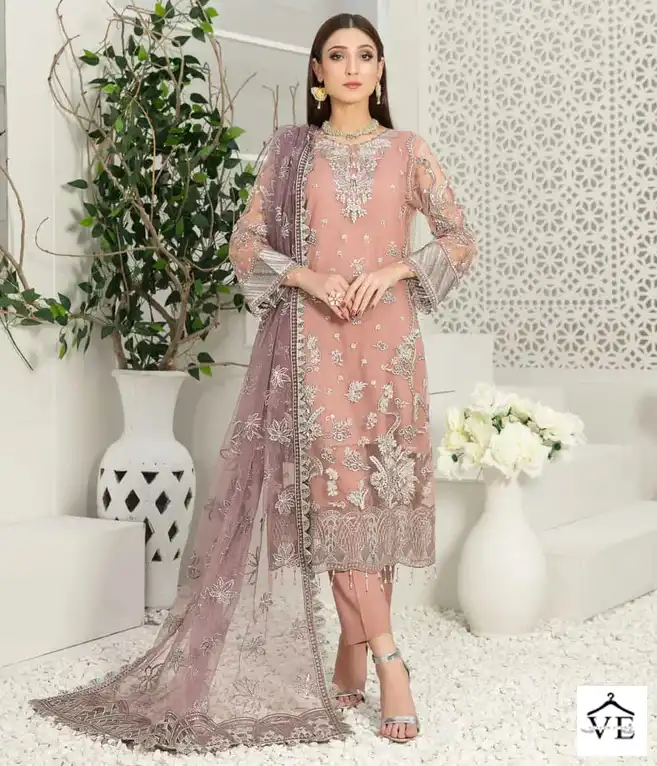 Hoor Tex H-83 Heavy Organza Wholesale Pakistani Suit — Wholesale Salwar Suits, MPA wholesale from Surat — view 1