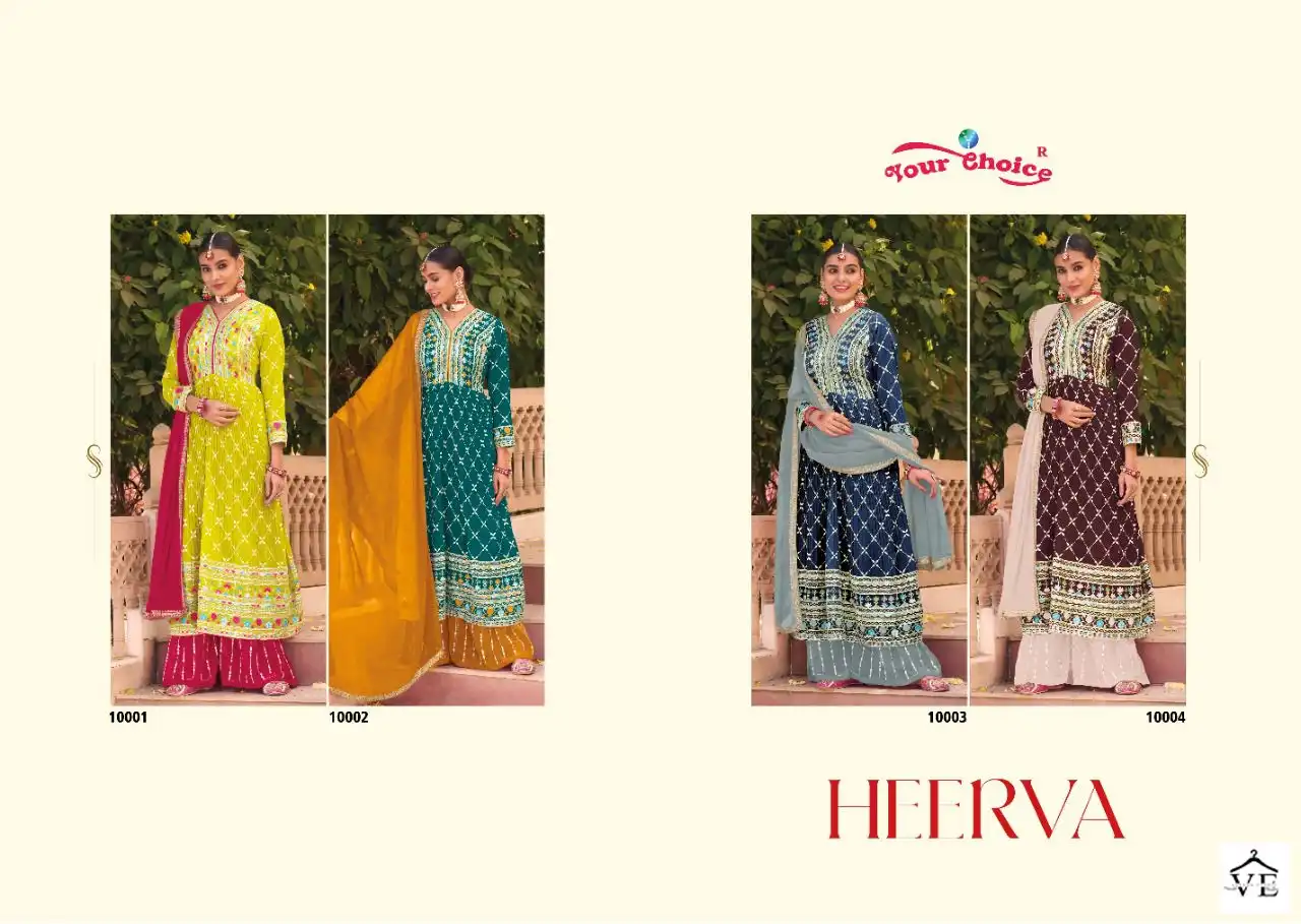 Your Choice Heerva Blooming Georgette Wholesale Nyra Cut Designer Suit Catalog — Wholesale Salwar Suits, MPA wholesale from Surat — view 5