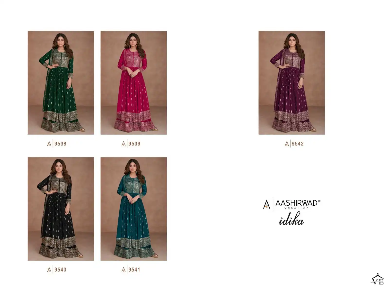 Aashirwad Idika Real Georgette Wholesale Readymade Salwar Suit Catalog — Wholesale Salwar Suits, Aashirwad Creation wholesale from Surat — view 6