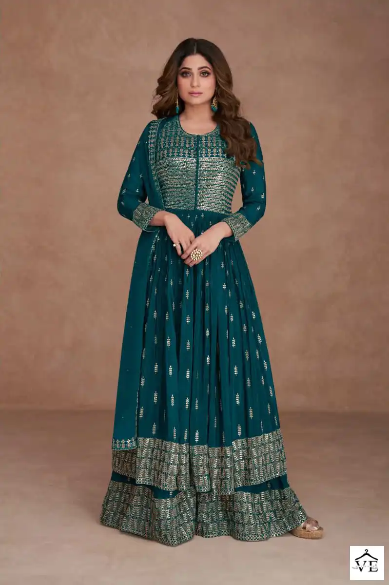 Aashirwad Idika Real Georgette Wholesale Readymade Salwar Suit Catalog — Wholesale Salwar Suits, Aashirwad Creation wholesale from Surat - Gallery Image 2