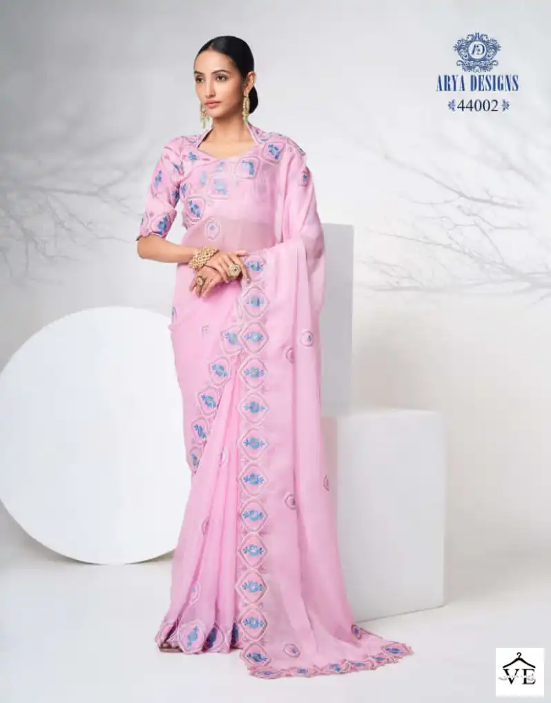 Arya Imperial Vol 9 Organza Wholesale Designer Saree Catalog — Wholesale Sarees, MPA wholesale from Surat - Gallery Image 2