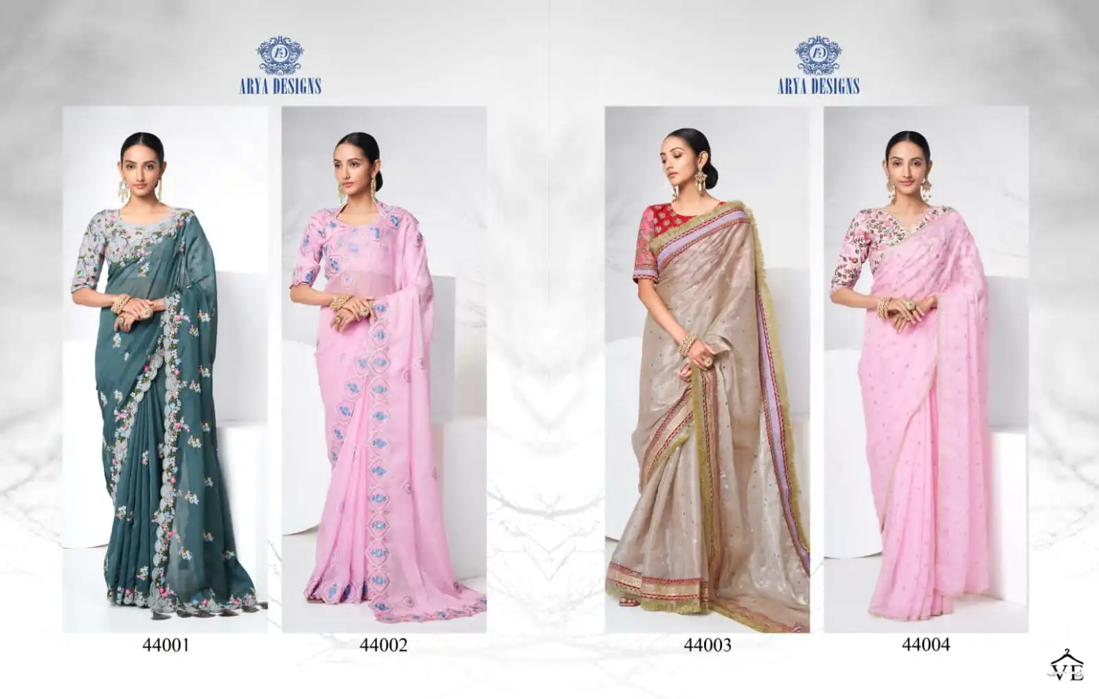 Arya Imperial Vol 9 Organza Wholesale Designer Saree Catalog — Wholesale Sarees, MPA wholesale from Surat — view 5