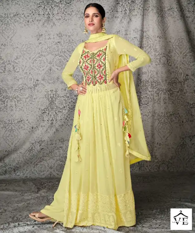Sayuri Iqraar Real Georgette Wholesale Readymade Salwar Suit Catalog — Wholesale Salwar Suits, Sayuri Designer wholesale from Surat — view 1