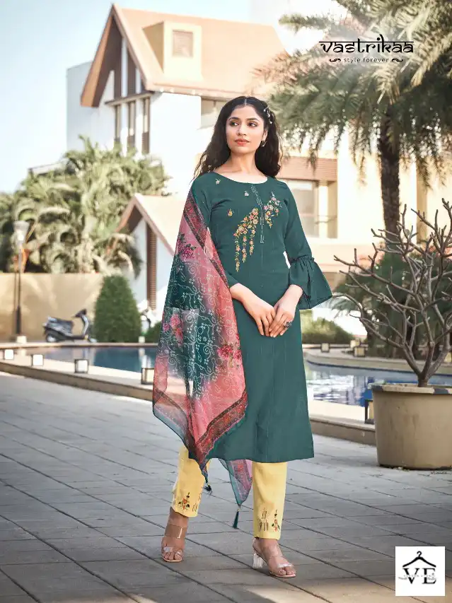 Vastrikaa Inayat Fancy Rayon Wholesale Readymade Salwar Suit Catalog — Wholesale Salwar Suits, MPA wholesale from Surat - Gallery Image 6