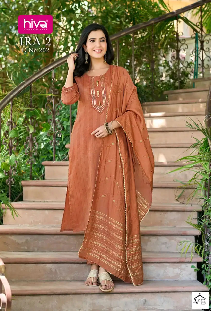 Hiva Ira 2 New Cotton Fancy Wholesale Readymade Suits Catalog — Wholesale Salwar Suits, MPA wholesale from Surat — view 2