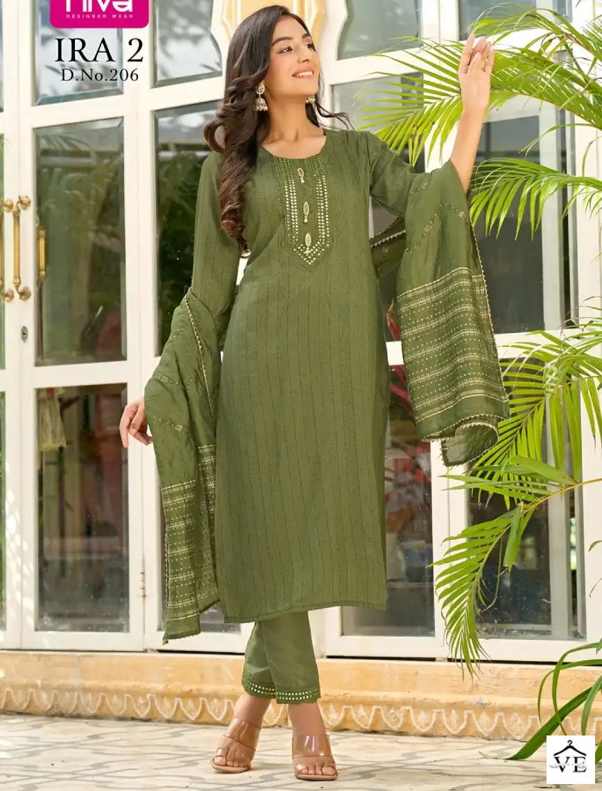 Hiva Ira 2 New Cotton Fancy Wholesale Readymade Suits Catalog — Wholesale Salwar Suits, MPA wholesale from Surat — view 1