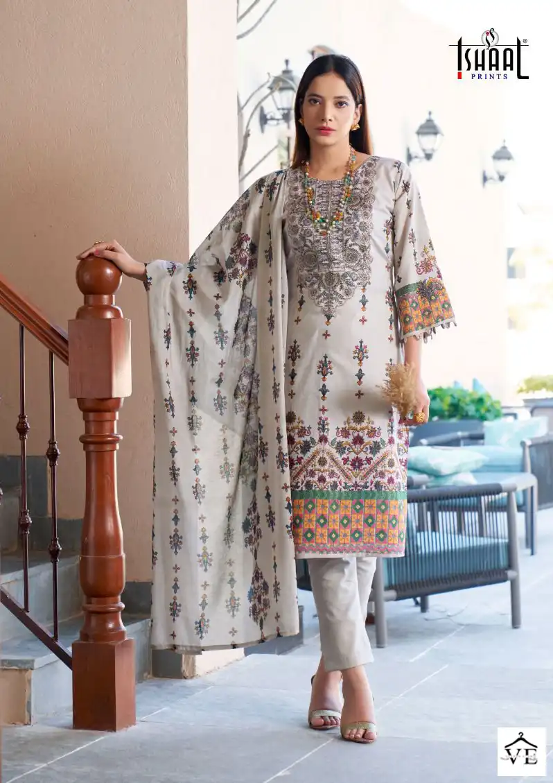Ishaal Prints Ishaal Embroidered Vol-1 Lawn Wholesale Pakistani Salwar Suit Catalog — Wholesale Salwar Suits, MPA wholesale from Surat - Gallery Image 10