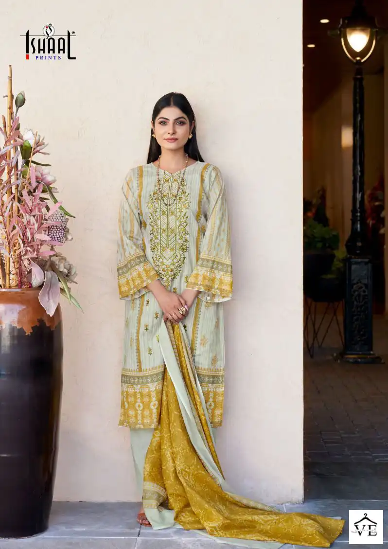 Ishaal Prints Ishaal Embroidered Vol-1 Lawn Wholesale Pakistani Salwar Suit Catalog — Wholesale Salwar Suits, MPA wholesale from Surat - Gallery Image 4