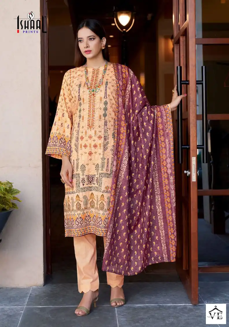 Ishaal Prints Ishaal Embroidered Vol-1 Lawn Wholesale Pakistani Salwar Suit Catalog — Wholesale Salwar Suits, MPA wholesale from Surat - Gallery Image 6