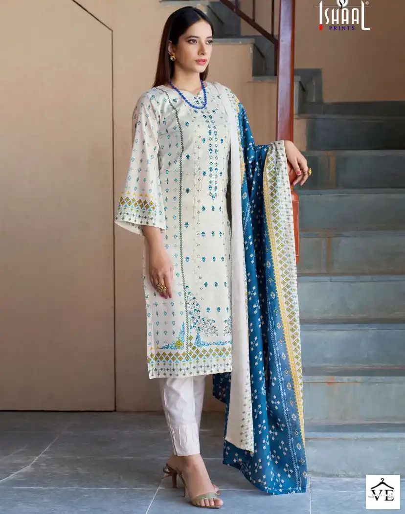 Ishaal Prints Ishaal Embroidered Vol-1 Lawn Wholesale Pakistani Salwar Suit Catalog — Wholesale Salwar Suits, MPA wholesale from Surat — view 1