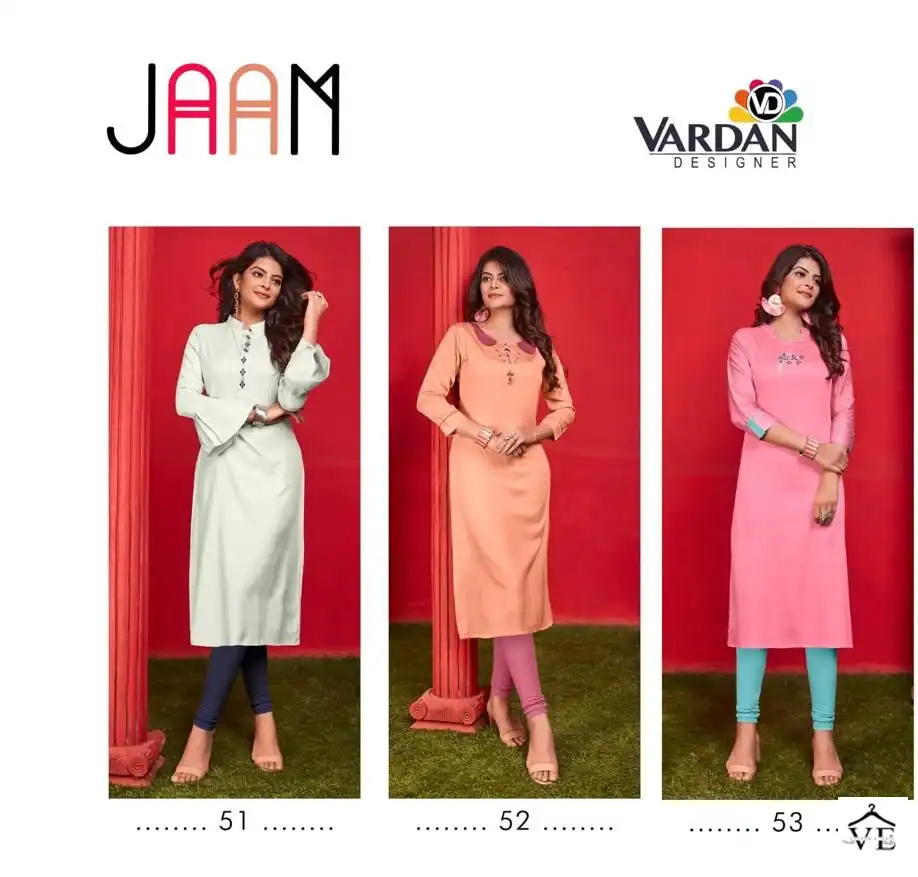 Vardan Designer Jaam Vol 1 Heavy Jam Cotton Wholesale Kurti Catalog — Wholesale Kurtis, MPA wholesale from Surat — view 4