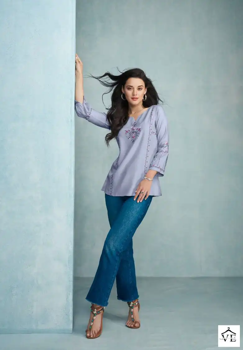 Vamika Nx Jaara Heavy Rayon Wholesale Short Top Catalog — Wholesale Kurtis, MPA wholesale from Surat - Gallery Image 5