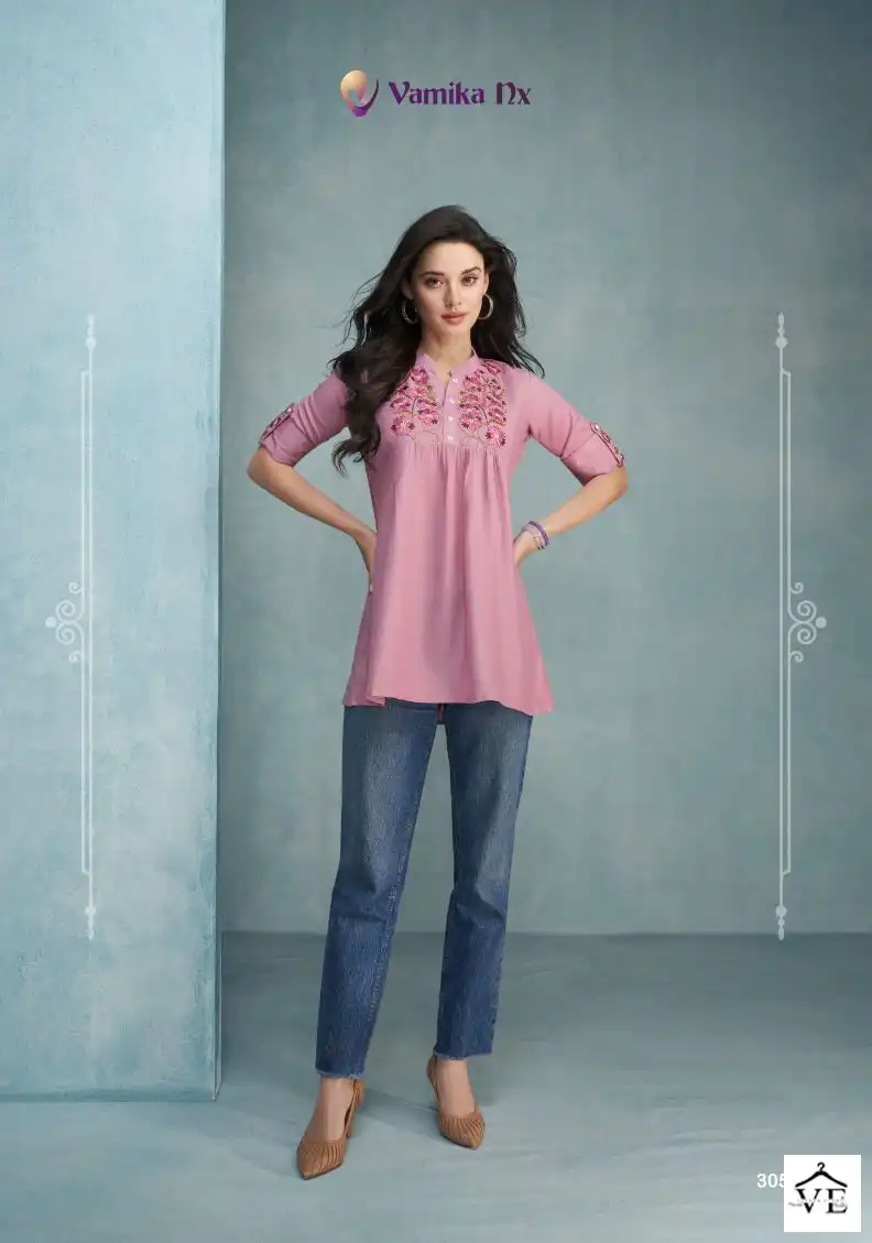 Vamika Nx Jaara Heavy Rayon Wholesale Short Top Catalog — Wholesale Kurtis, MPA wholesale from Surat - Gallery Image 6