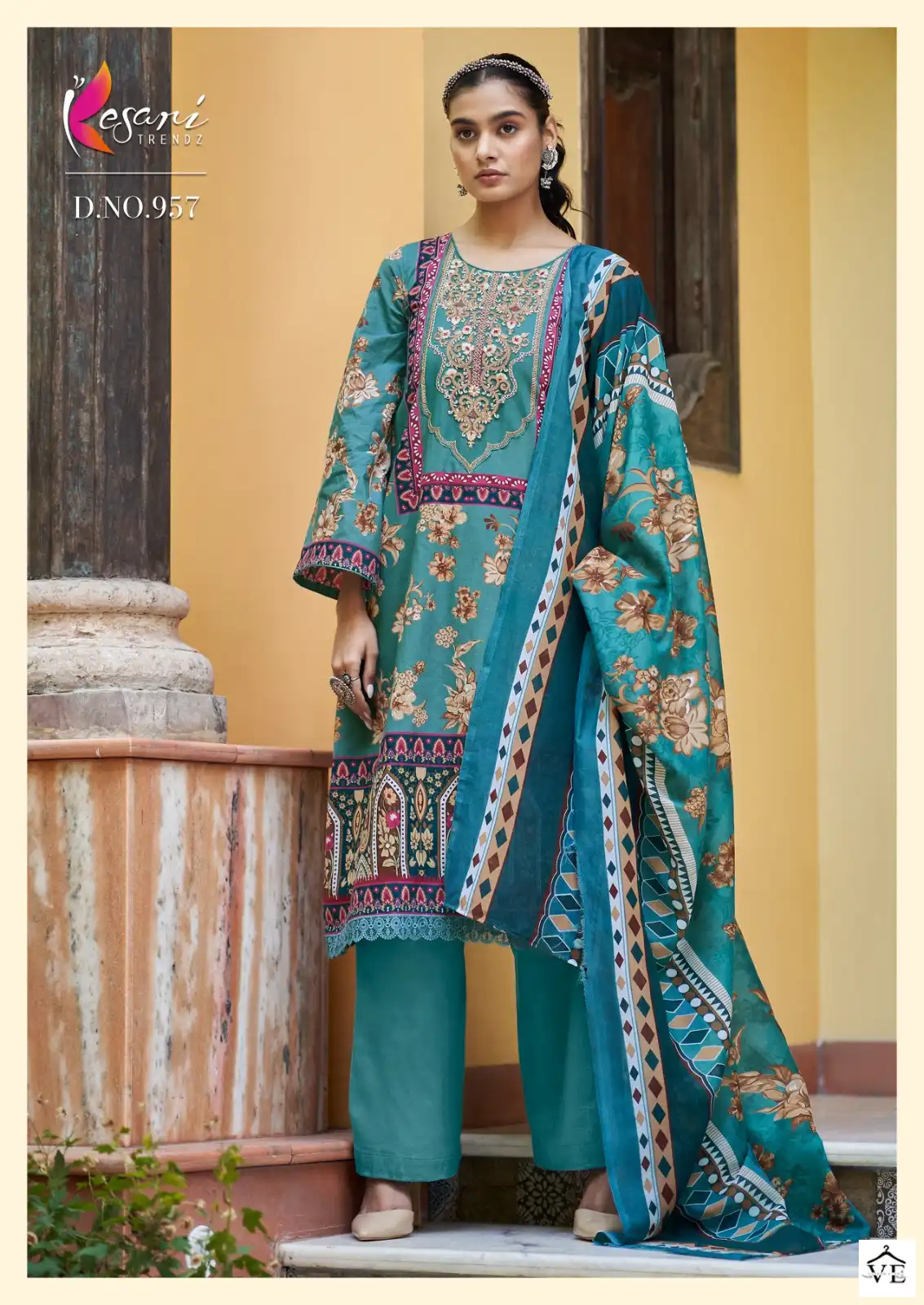 Kesari Trendz Jannat-E-Noor Print Pure Lawn Cotton Wholesale Pakistani Suits Catalog — Wholesale Salwar Suits, MPA wholesale from Surat - Gallery Image 2