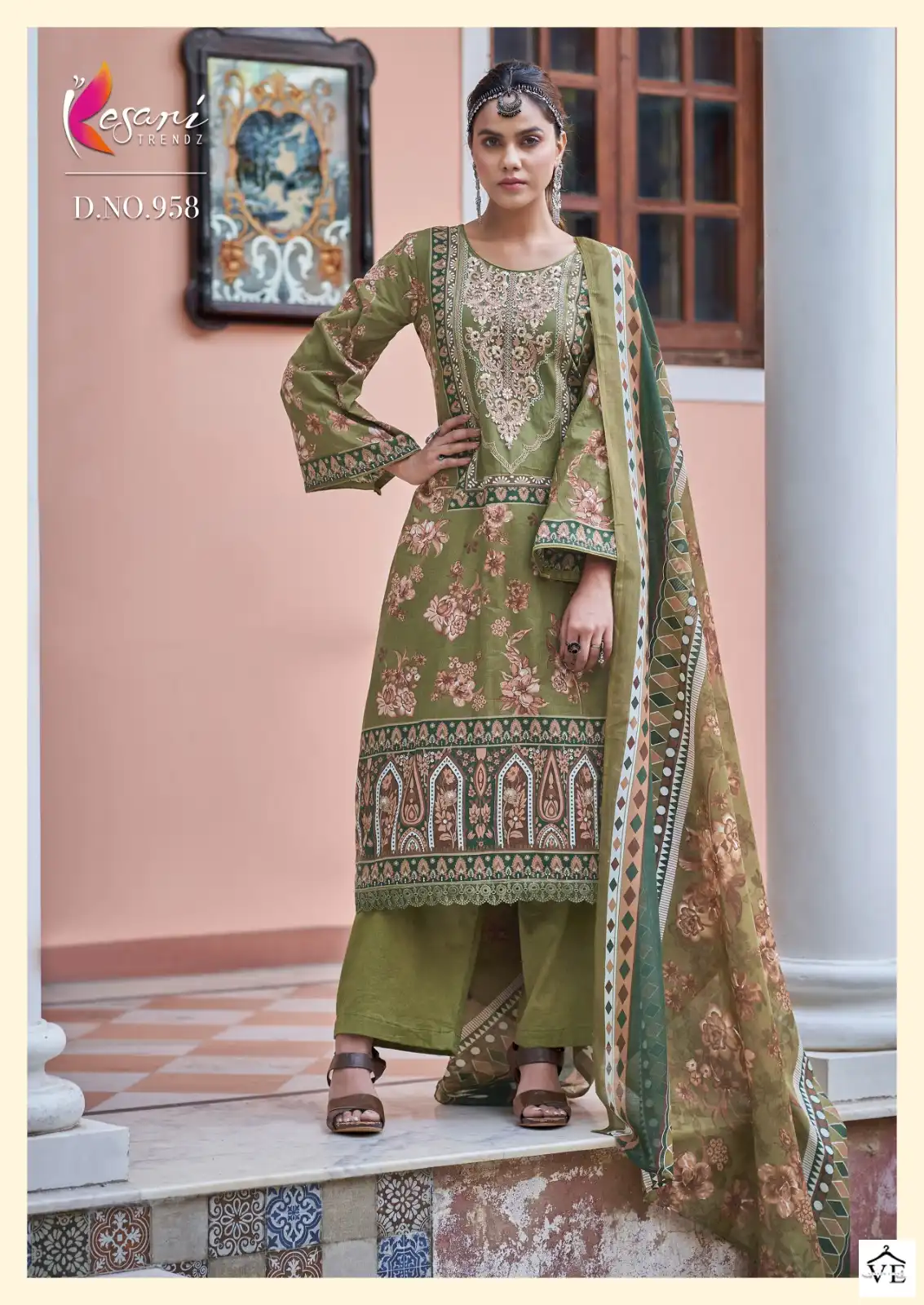 Kesari Trendz Jannat-E-Noor Print Pure Lawn Cotton Wholesale Pakistani Suits Catalog — Wholesale Salwar Suits, MPA wholesale from Surat - Gallery Image 4