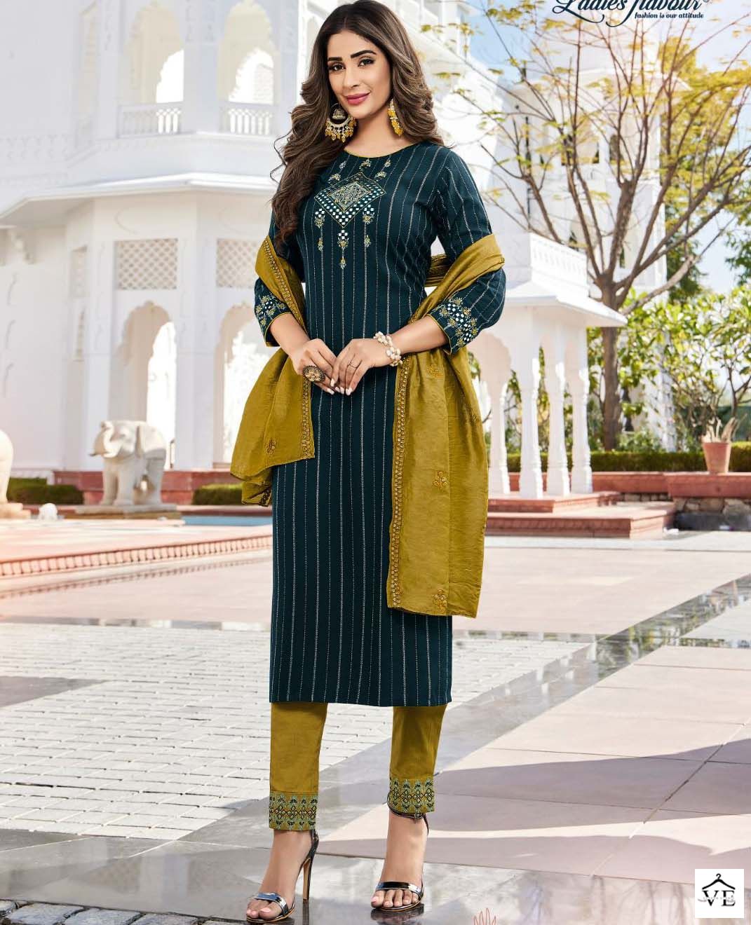 Ladies Flavour Jasmeet Vol 5 Rayon Wholesale Readymade Salwar Suit Catalog — Wholesale Salwar Suits, MPA wholesale from Surat — view 1