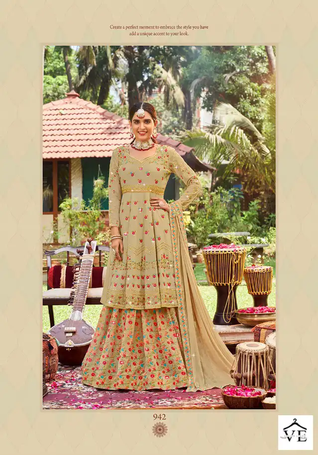 Radha Trendz Jasmine Faux Gorgette Wholesale Paploon Style Salwar Suit Catalog — Wholesale Salwar Suits, MPA wholesale from Surat - Gallery Image 2