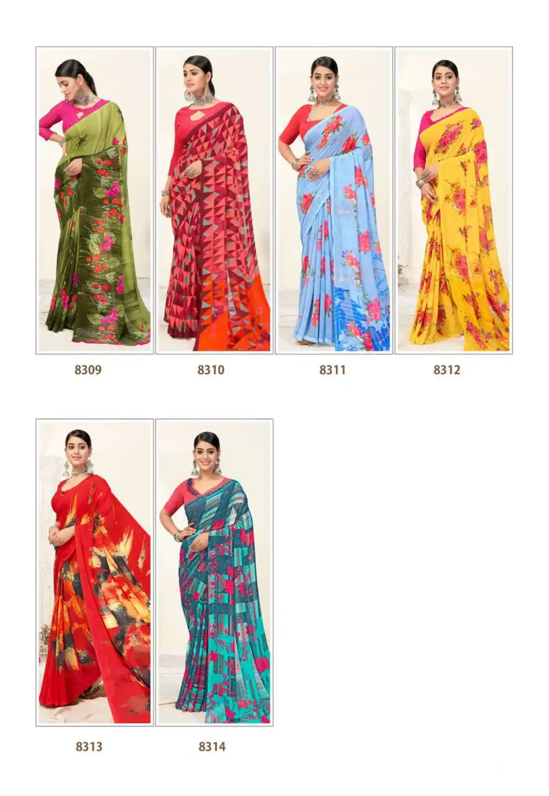Ishika Jhalak Georgette Wholesale Saree Catalog — Wholesale Sarees, MPA wholesale from Surat — view 16