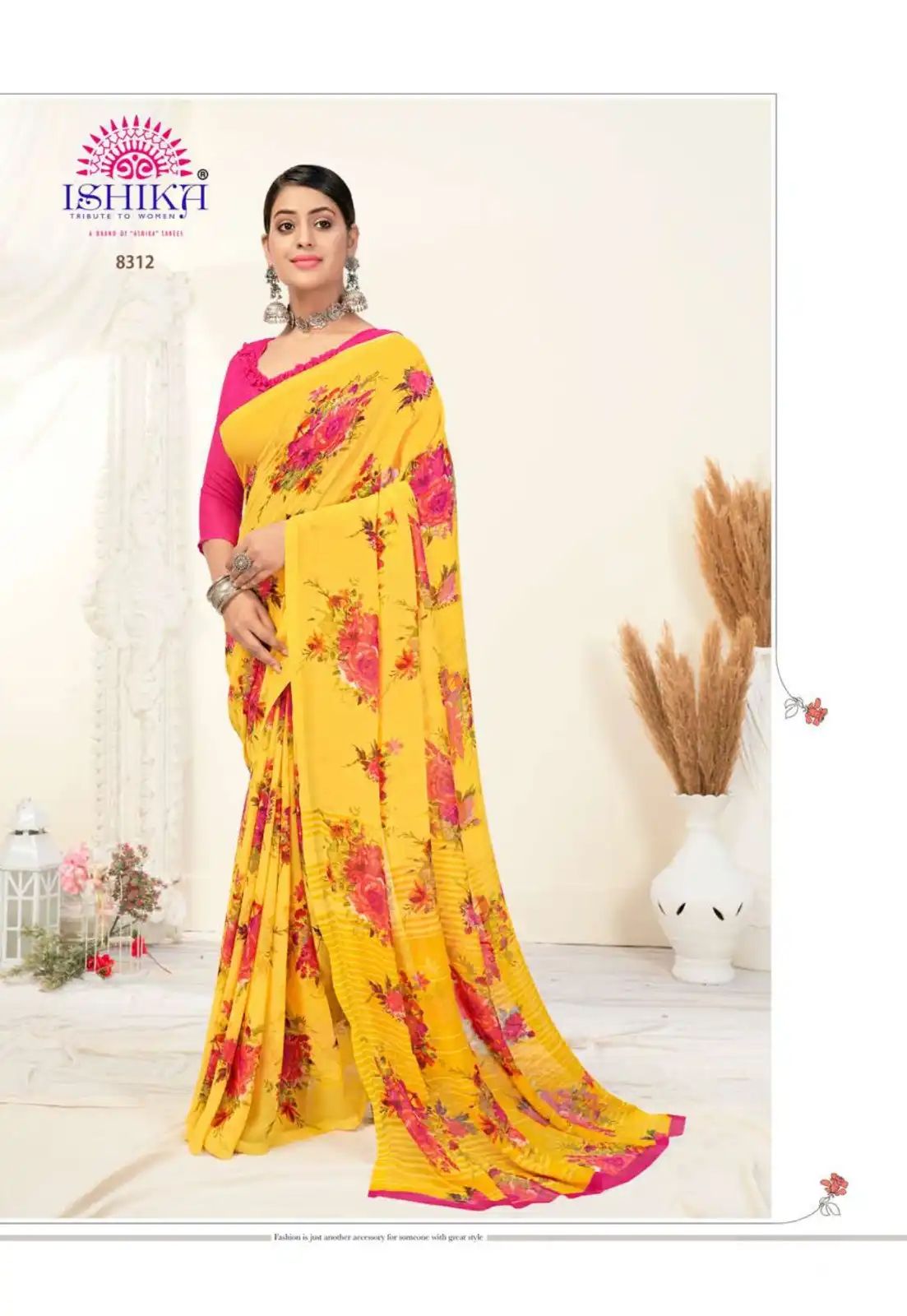 Ishika Jhalak Georgette Wholesale Saree Catalog — Wholesale Sarees, MPA wholesale from Surat - Gallery Image 12