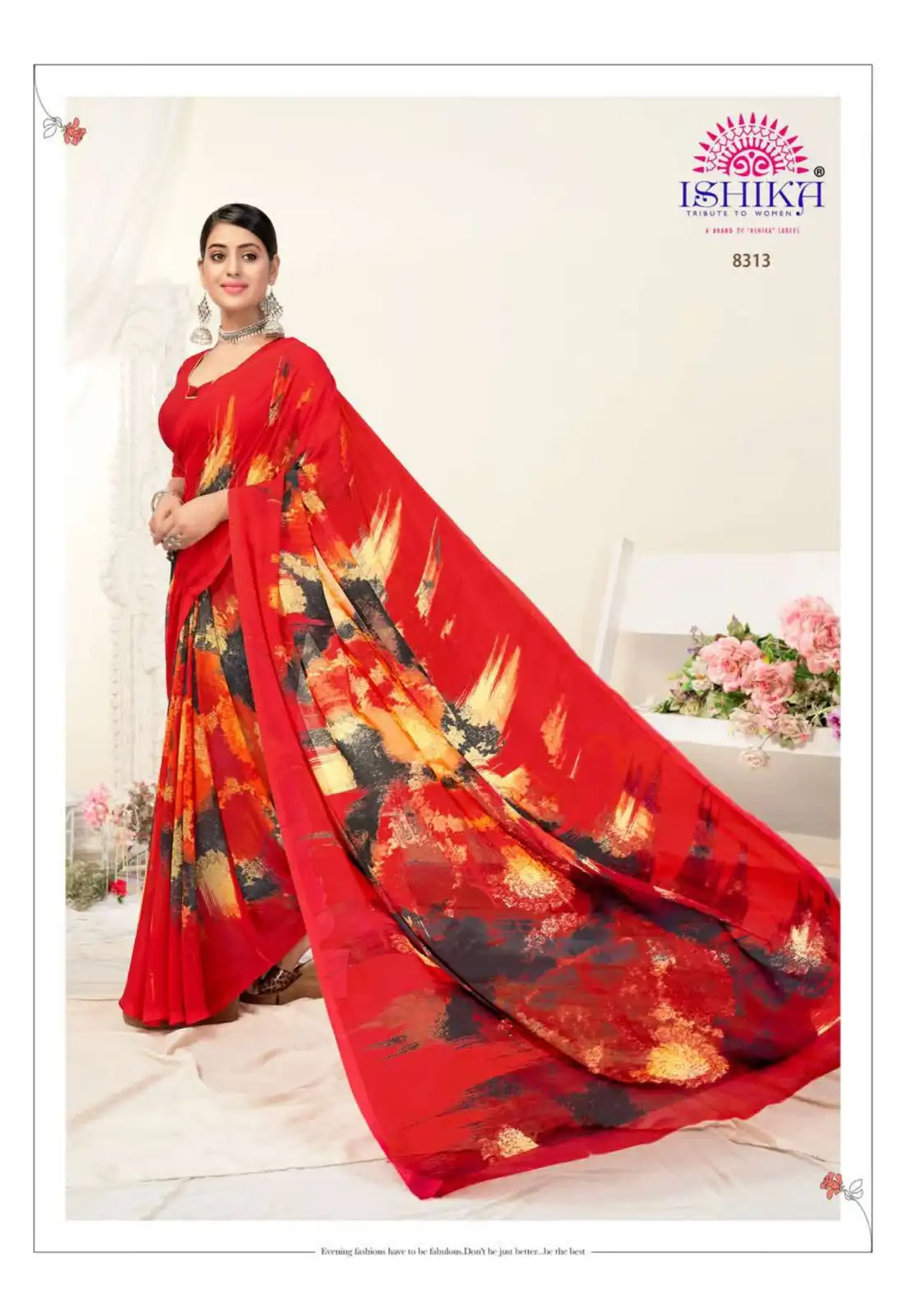 Ishika Jhalak Georgette Wholesale Saree Catalog — Wholesale Sarees, MPA wholesale from Surat - Gallery Image 13