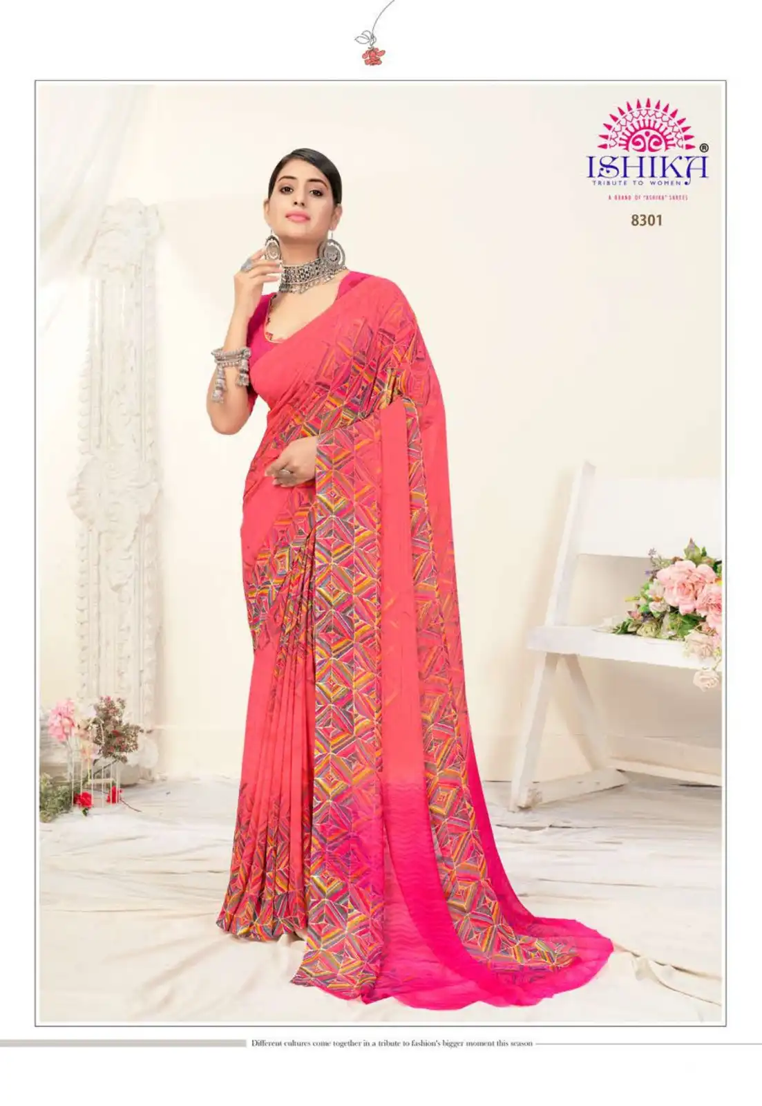 Ishika Jhalak Georgette Wholesale Saree Catalog — Wholesale Sarees, MPA wholesale from Surat - Gallery Image 2