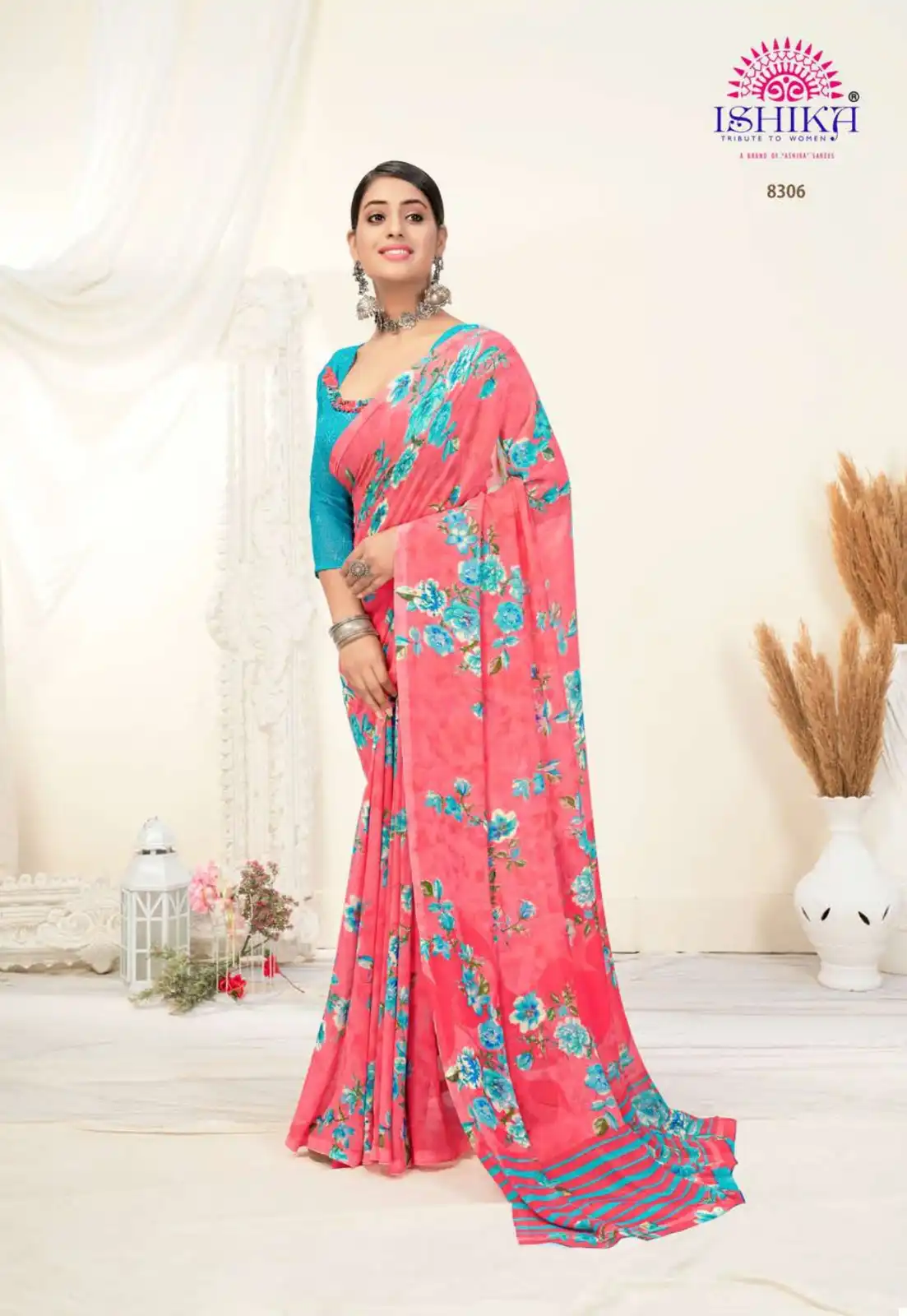 Ishika Jhalak Georgette Wholesale Saree Catalog — Wholesale Sarees, MPA wholesale from Surat - Gallery Image 6
