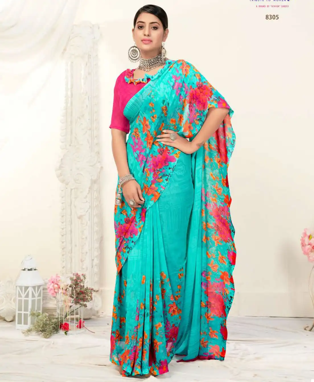 Ishika Jhalak Georgette Wholesale Saree Catalog — Wholesale Sarees, MPA wholesale from Surat — view 1