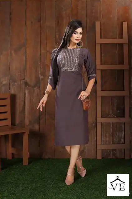 Kanasu Navya Blueberry Rayon Base Wholesale Kurti Catalog — Wholesale Kurtis, MPA wholesale from Surat - Gallery Image 8