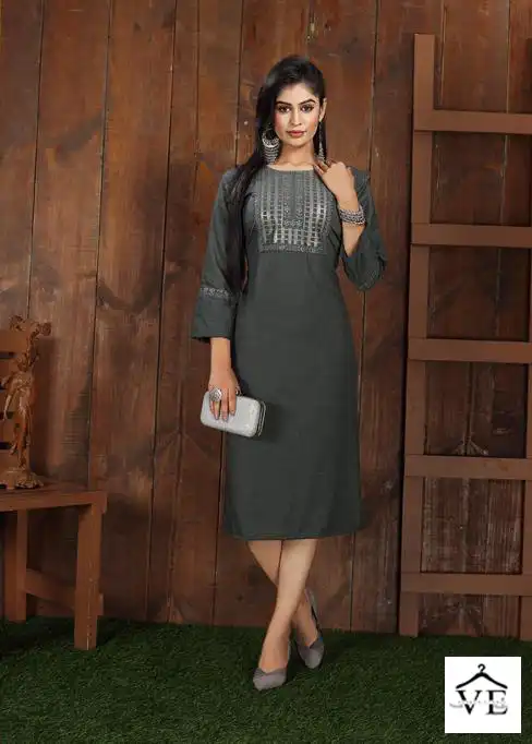 Kanasu Navya Blueberry Rayon Base Wholesale Kurti Catalog — Wholesale Kurtis, MPA wholesale from Surat - Gallery Image 2