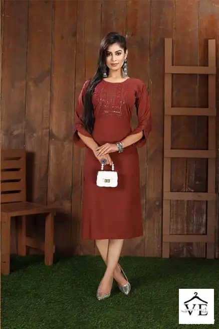 Kanasu Navya Blueberry Rayon Base Wholesale Kurti Catalog — Wholesale Kurtis, MPA wholesale from Surat - Gallery Image 3