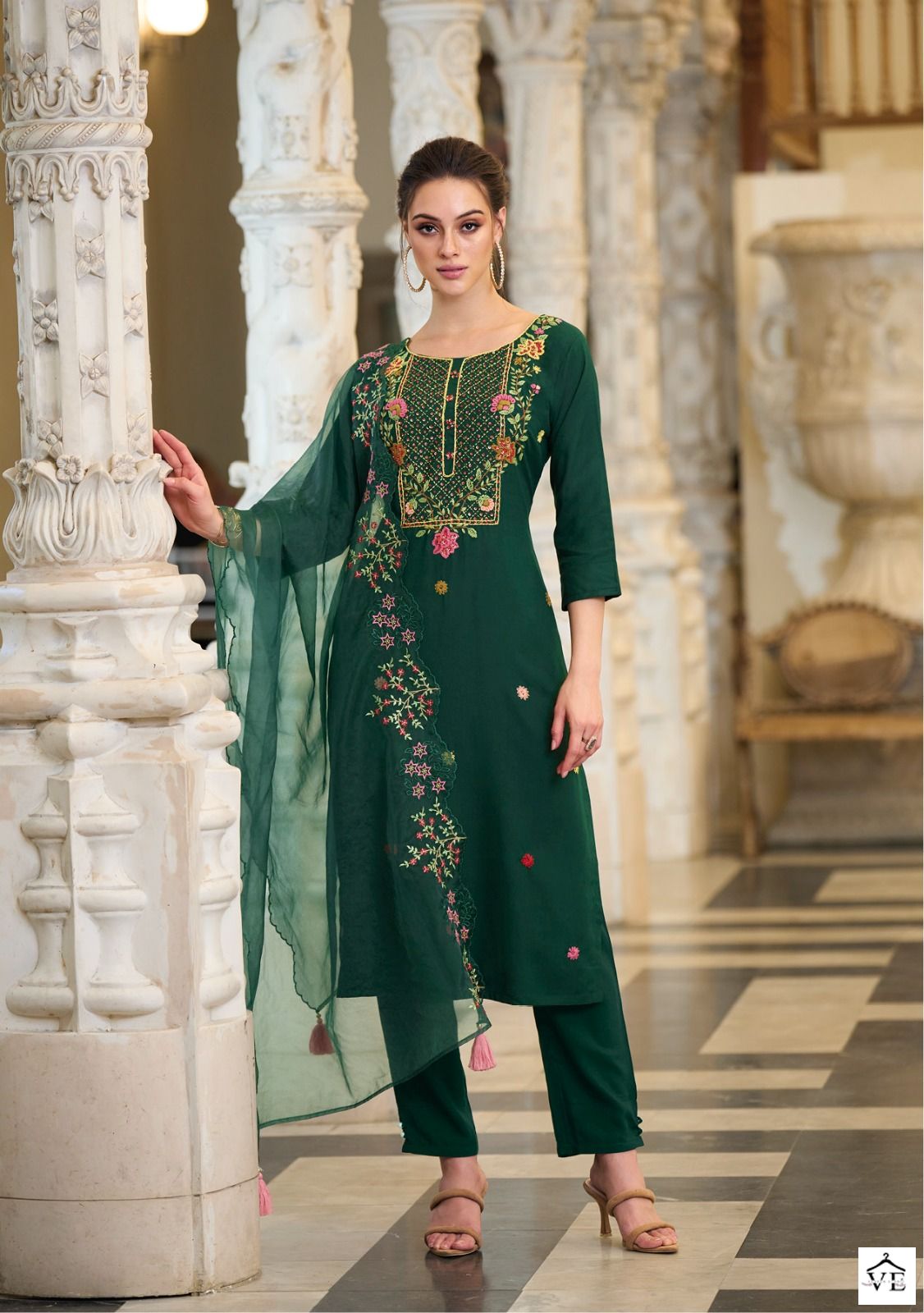 Kalki Fashion Kantha Rayon Wholesale Readymade Salwar Suit Catalog — Wholesale Salwar Suits, MPA wholesale from Surat - Gallery Image 2