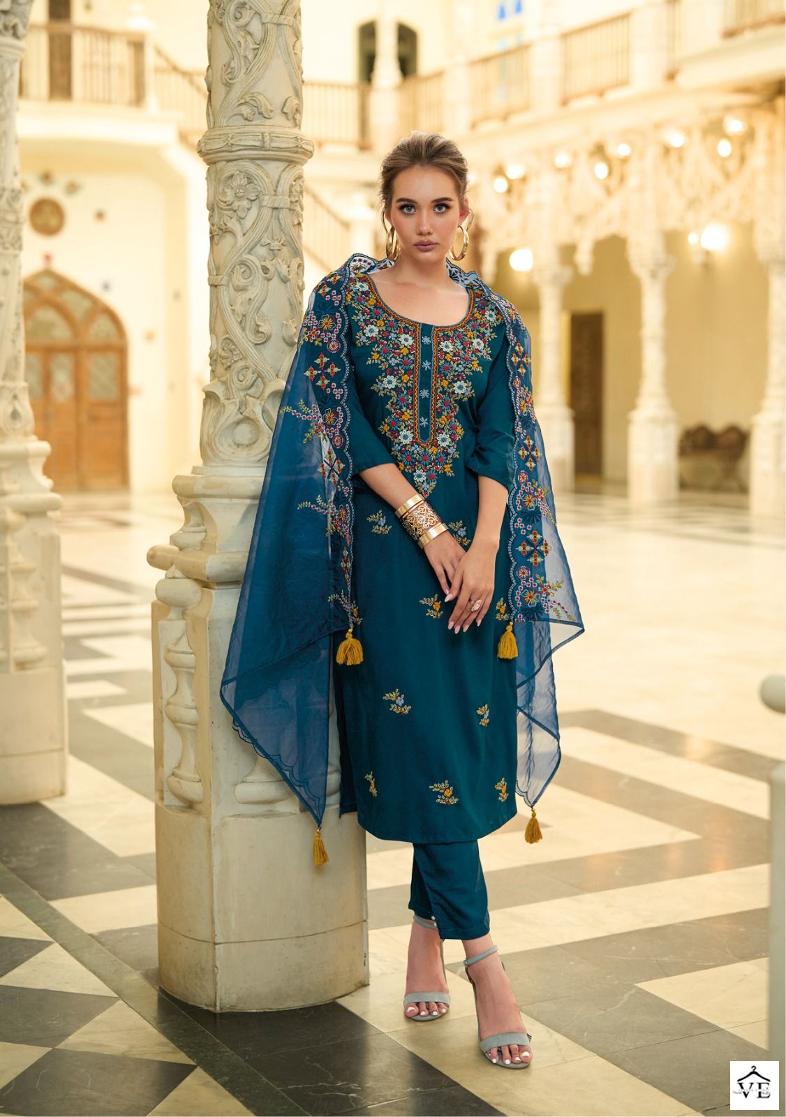 Kalki Fashion Kantha Rayon Wholesale Readymade Salwar Suit Catalog — Wholesale Salwar Suits, MPA wholesale from Surat - Gallery Image 4
