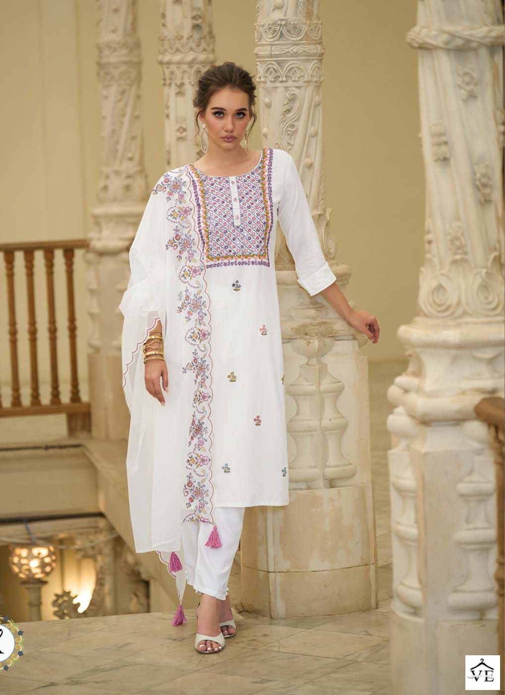 Kalki Fashion Kantha Rayon Wholesale Readymade Salwar Suit Catalog — Wholesale Salwar Suits, MPA wholesale from Surat - Gallery Image 5